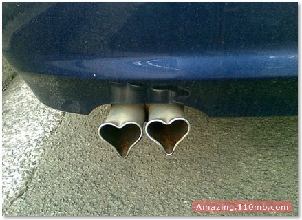 Funny images, weird pictures, strange photographs - Heart Shape Exhaust